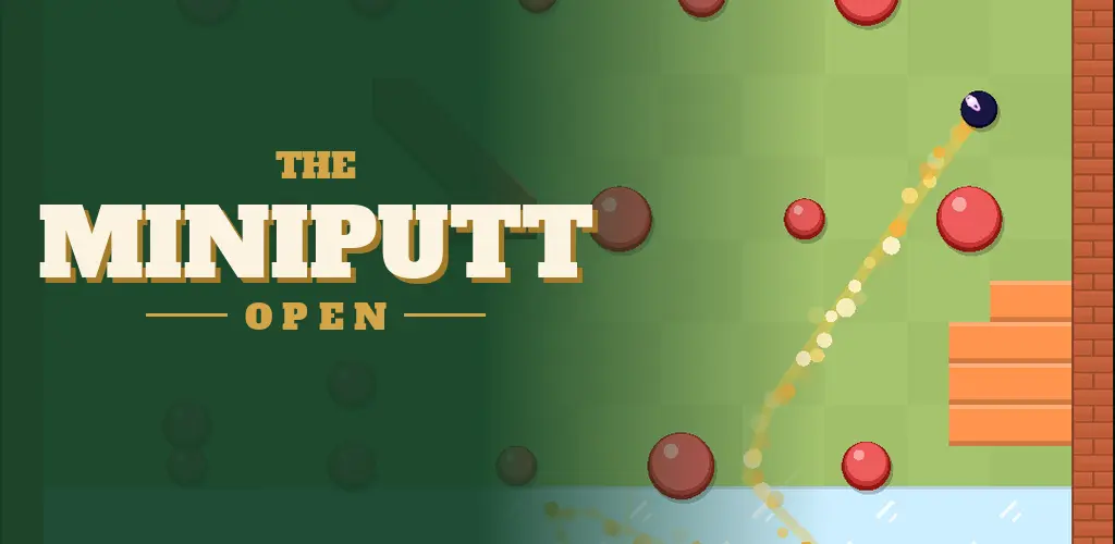 The Miniputt Open: a ball rolling across a minigolf course past bumpers and ice
